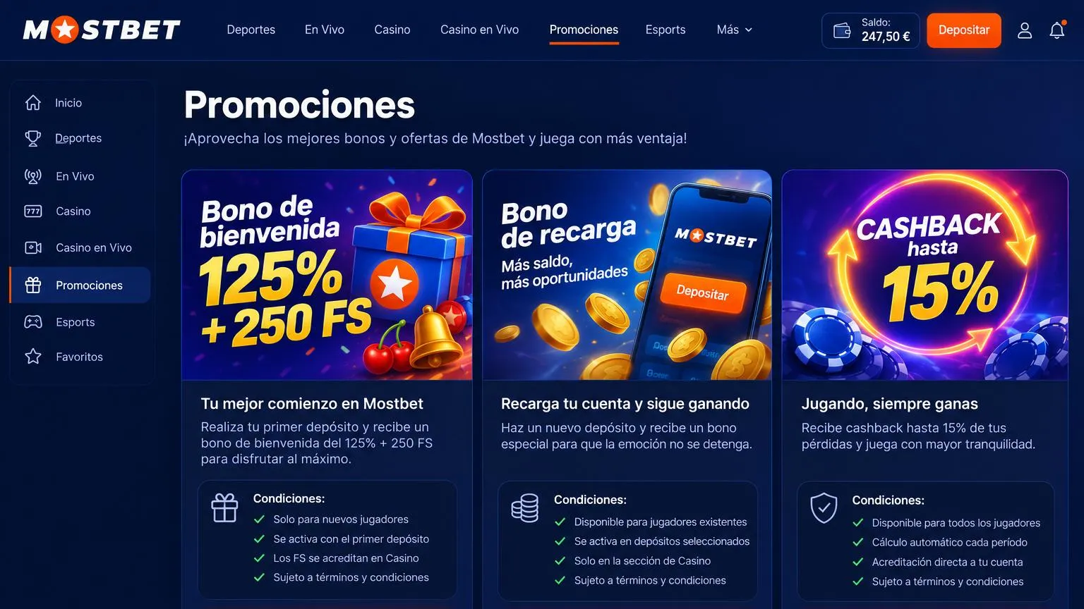 Mostbet casino bonus: bono de bienvenida y condiciones