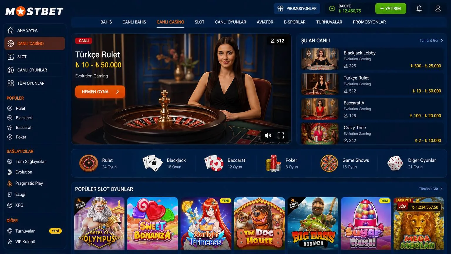 Mostbet Casino giriş ile canlı masalara ulaşım