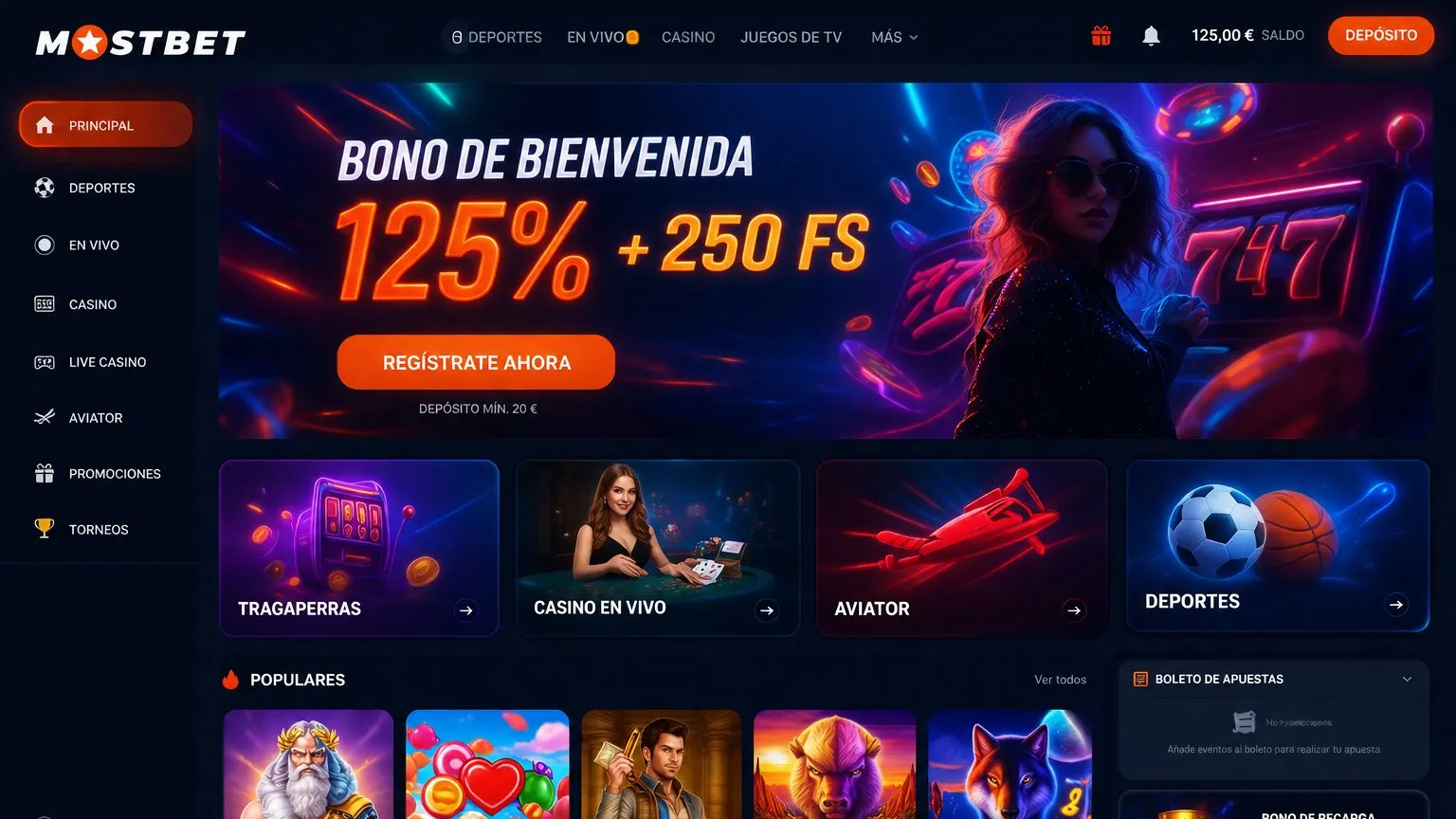 Mostbet casino: catálogo de tragaperras y mesas en vivo