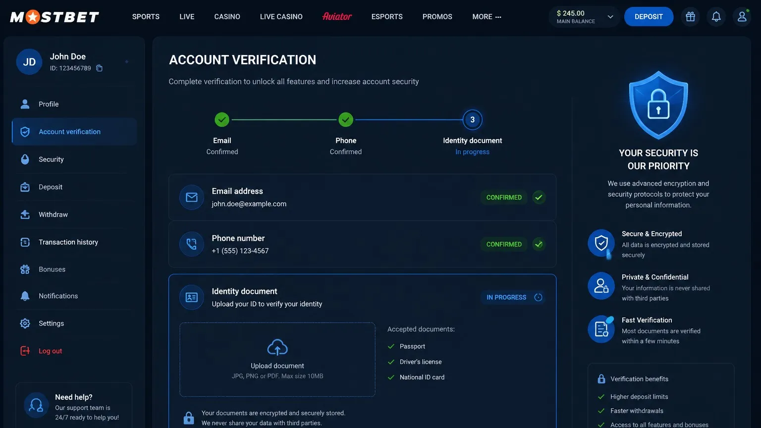 Mostbet verification: confirming who owns the account for Mostbet login