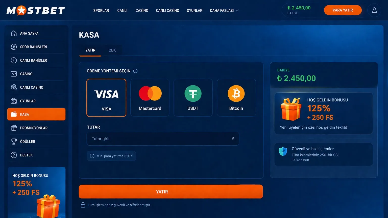 Mostbet giriş türkiye sonrası para yatırma seçenekleri