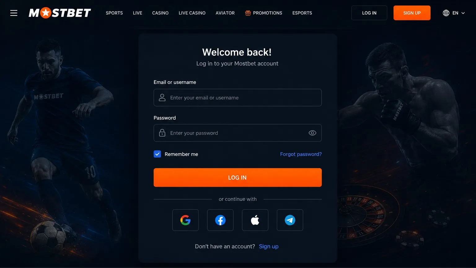 Mostbet login: three ways into the same account